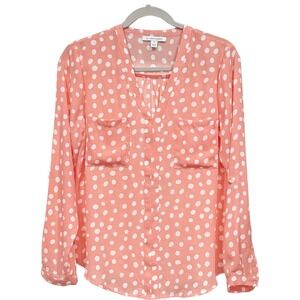 41 Hawthorne Blouse / Shirt / Top - Womens Medium Apricot / White - #47861-K8